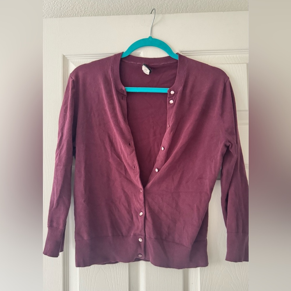 J. Crew Deep Red Cardigan Sweater